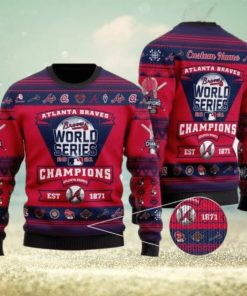 Ugly Atlanta Braves 2022 World Series Trophy Custom For Christmas Ugly SweaterAtlanta 3DAtlanta Gift