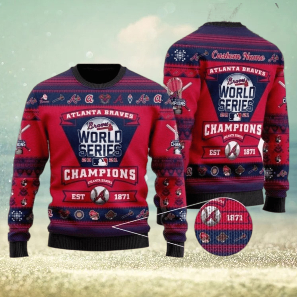 Ugly Atlanta Braves 2022 World Series Trophy Custom For Christmas Ugly  SweaterAtlanta 3DAtlanta Gift - Limotees