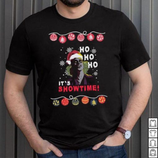 Ugly Christmas Beetlejuice Ho Ho Ho Santa It’s Showtime T Shirt