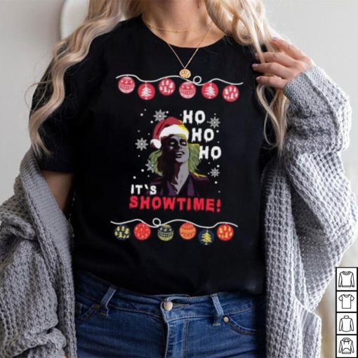 Ugly Christmas Beetlejuice Ho Ho Ho Santa It’s Showtime T Shirt