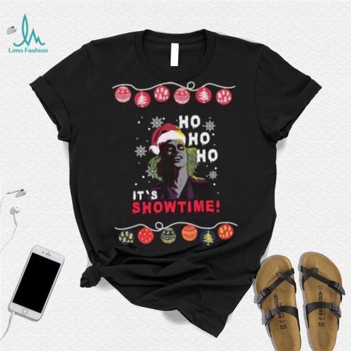 Ugly Christmas Beetlejuice Ho Ho Ho Santa It’s Showtime T Shirt