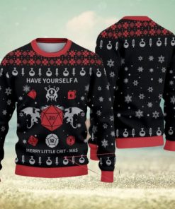 Ugly Have Yourself A Merry Little Crit Mas Ugly Christmas Sweatshirt Dungeons And Dragons Xmas Sweater