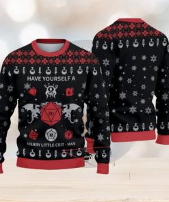 Ugly Have Yourself A Merry Little Crit Mas Ugly Christmas Sweatshirt Dungeons And Dragons Xmas Sweater