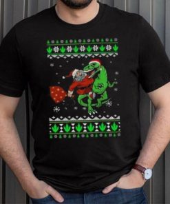 Ugly Santa Riding Dinosaur T Rex Merry Christmas 2023 T Shirt - Limotees