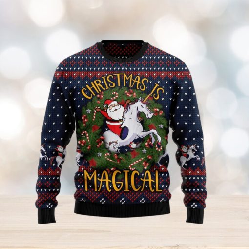 Unicorn Christmas Is Magical Santa And Unicorn Ugly Christmas Sweater