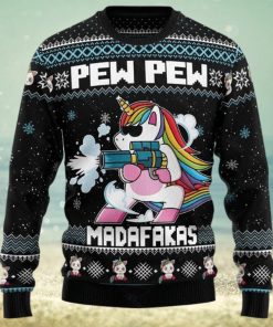 Unicorn Pew Pew Ugly Christmas Sweater