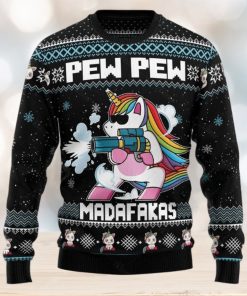 Unicorn Pew Pew Ugly Christmas Sweater