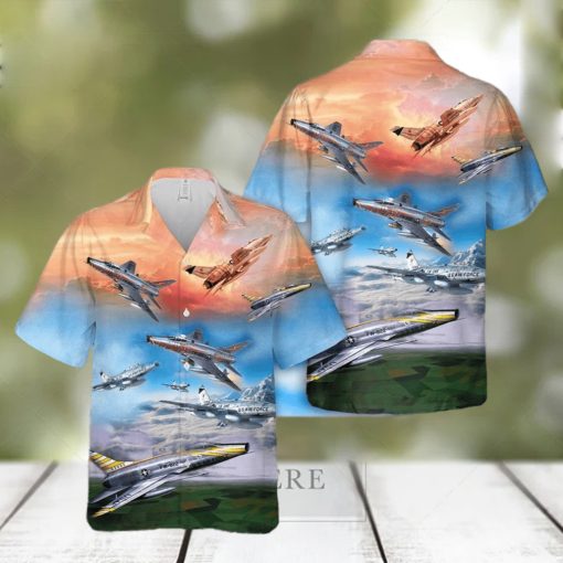 Us Air Force North American F 100 Super Sabre Hawaiian Shirt