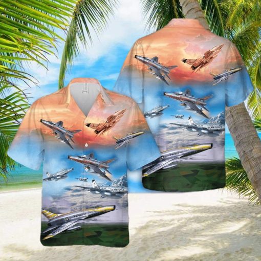 Us Air Force North American F 100 Super Sabre Hawaiian Shirt