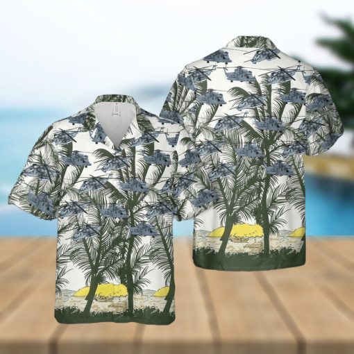 Us Air Force Sikorsky Mh 53 Pave Low Green White Palm Tree Unisex Hawaiian Shirts