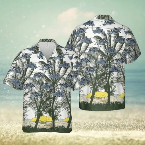 Us Air Force Sikorsky Mh 53 Pave Low Green White Palm Tree Unisex Hawaiian Shirts