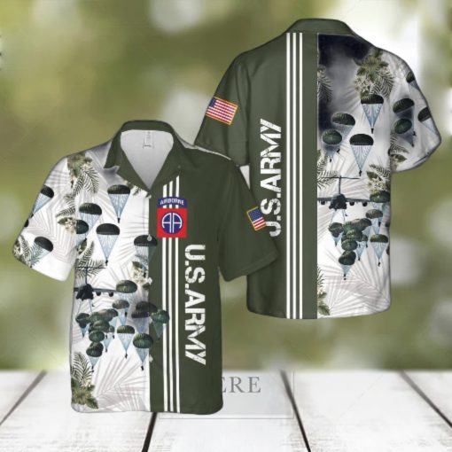 Us Army Paratroopers With The 82nd Airborne Division Parachute Hawaiian Shirt