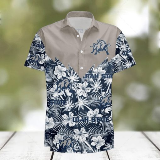 Utah State Aggies 3D Hawaiian Shirt Tropical Seamless NCAA