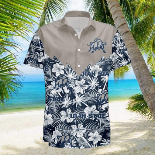 Utah State Aggies 3D Hawaiian Shirt Tropical Seamless NCAA