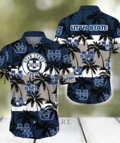 Utah State Aggies All Over Print Logo And Coconut Trending Summer Gift Aloha Hawaiian Shirt