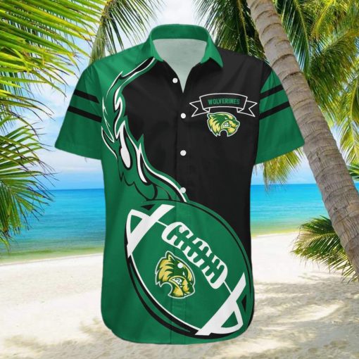 Utah Valley Wolverines 3D Hawaiian Shirt Flame Ball NCAA