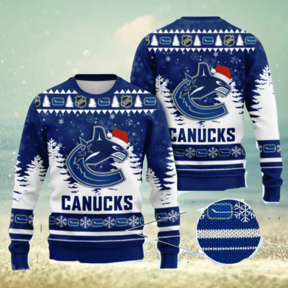 Vancouver Canucks Skull Flower Ugly Christmas Ugly Sweater - Limotees