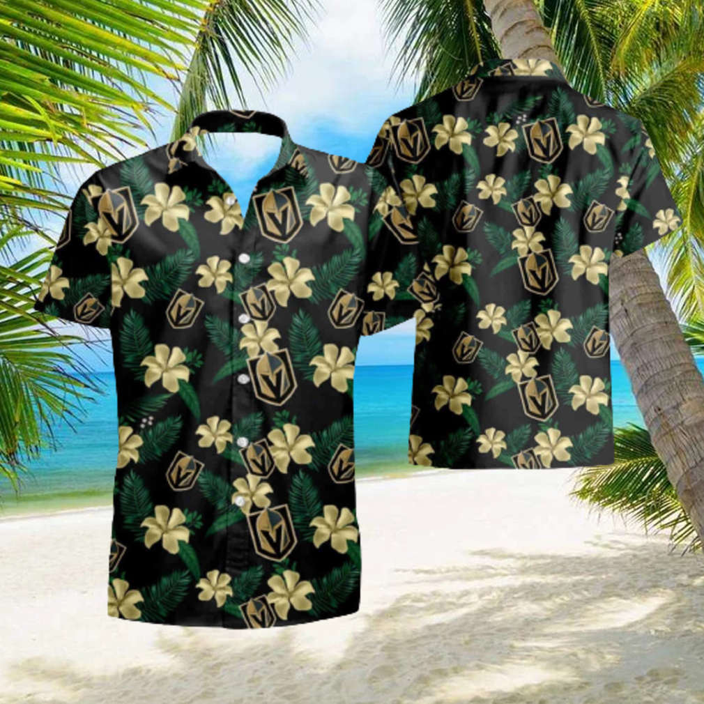 Vegas Golden Knights Palm Tree Pattern Hawaiian Shirt For Men And