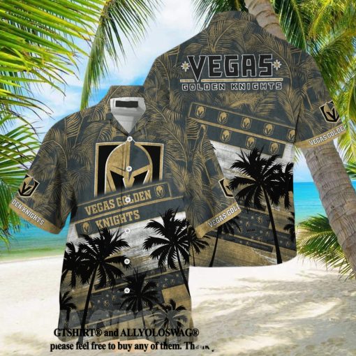 Vegas Golden Knights NHL Palm Tree Pattern Classic Full Printed Hawaiian Shirt