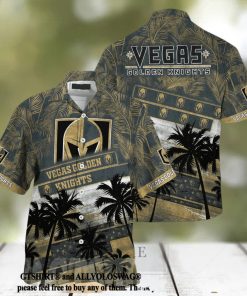 Vegas Golden Knights NHL Palm Tree Pattern Classic Full Printed Hawaiian Shirt