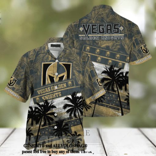 Vegas Golden Knights NHL Palm Tree Pattern Classic Full Printed Hawaiian Shirt