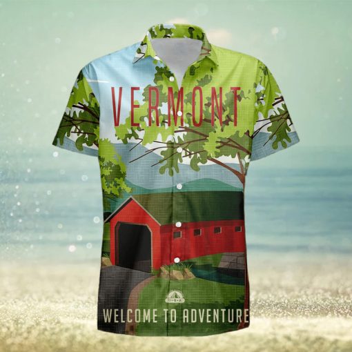 Vermont Retro Style Travel Summer 3D Hawaiian Shirt Gift For Men And Women Fans