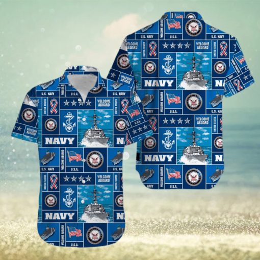 Veteran Soldier Us Navy Welcome To Aboard Hawaiian Shirts