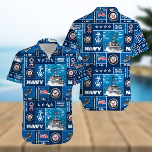 Veteran Soldier Us Navy Welcome To Aboard Hawaiian Shirts