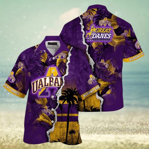 Vintage Aloha NCAA Albany Great Danes Hawaiian Shirt Custom Name Summer Gift For Friend