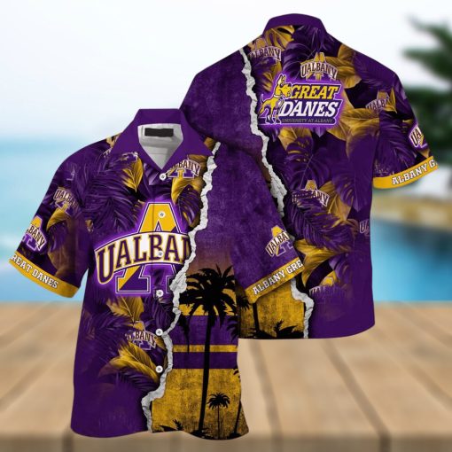 Vintage Aloha NCAA Albany Great Danes Hawaiian Shirt Custom Name Summer Gift For Friend