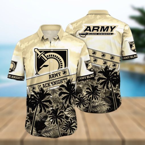 Vintage Aloha NCAA Army Black Knights Hawaiian Shirt Palm Trees Pattern