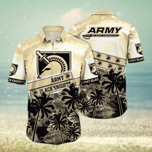 Vintage Aloha NCAA Army Black Knights Hawaiian Shirt Palm Trees Pattern