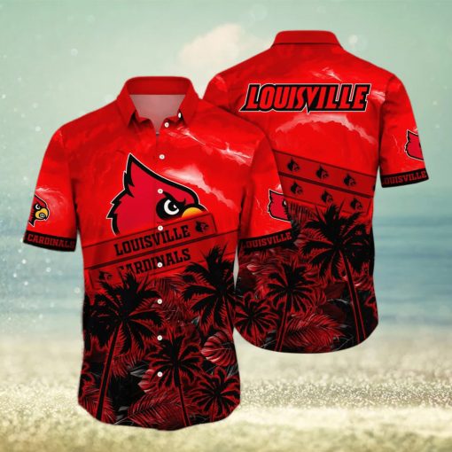 Vintage Aloha NCAA Louisville Cardinals Hawaiian Shirt Summer Beach Gift