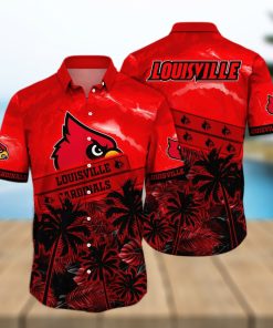 Vintage Aloha NCAA Louisville Cardinals Hawaiian Shirt Summer Beach Gift