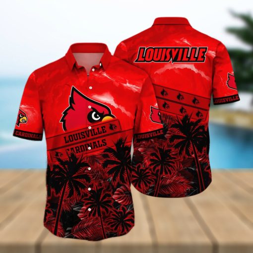 Vintage Aloha NCAA Louisville Cardinals Hawaiian Shirt Summer Beach Gift