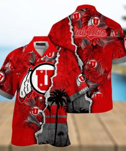 Vintage Aloha NCAA Utah Utes Hawaiian Shirt Custom Name Gift For Beach Trip