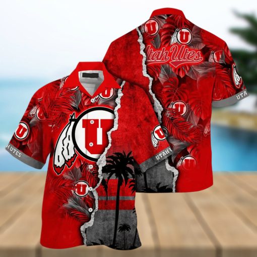 Vintage Aloha NCAA Utah Utes Hawaiian Shirt Custom Name Gift For Beach Trip