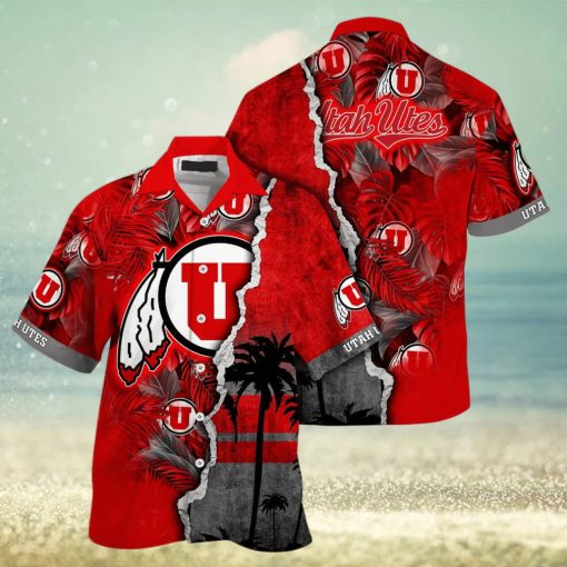 Vintage Aloha NCAA Utah Utes Hawaiian Shirt Custom Name Gift For Beach Trip