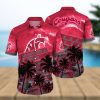 NCAA NC State Wolfpack Hawaiian Shirt Custom Name Palm Leaves Pattern