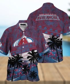 Vintage Aloha NHL Colorado Avalanche Hawaiian Shirt Palm Trees Pattern hawaiian shirt