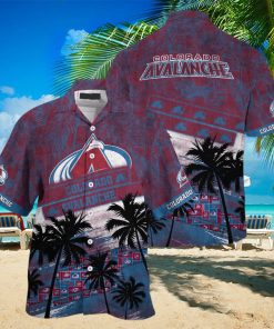 Vintage Aloha NHL Colorado Avalanche Hawaiian Shirt Palm Trees Pattern hawaiian shirt