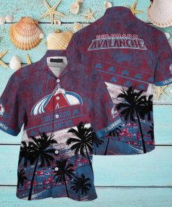 Vintage Aloha NHL Colorado Avalanche Hawaiian Shirt Palm Trees Pattern hawaiian shirt