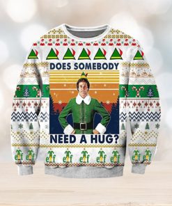 Vintage Does Somebody Need A Hug Knitted Ugly Knitted Whiskey Christmas 3D Sweater For Men And Women