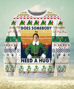 Vintage Does Somebody Need A Hug Knitted Ugly Knitted Whiskey Christmas 3D Sweater For Men And Women