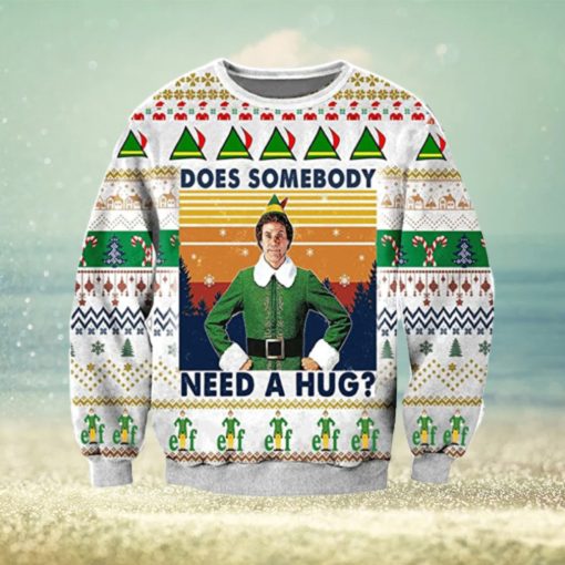 Vintage Does Somebody Need A Hug Knitted Ugly Knitted Whiskey Christmas 3D Sweater For Men And Women