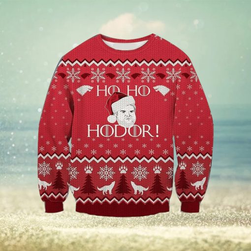 Vintage Ho Ho Hodor Knitted Ugly Knitted Whiskey Christmas 3D Sweater For Men And Women