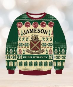 Vintage Jamesonn Irishh Whiskey Knitted Ugly Knitted Whiskey Christmas 3D Sweater For Men And Women