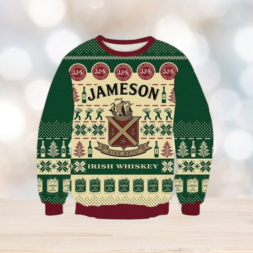 Vintage Jamesonn Irishh Whiskey Knitted Ugly Knitted Whiskey Christmas 3D Sweater For Men And Women