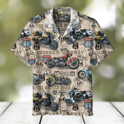 Vintage Vintage Motorcycles On Route Hawaiian Shirt