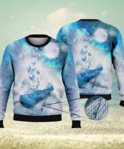 Violin Butterfly Night Sky Blue Full Print For Violin Lovers 3D Ugly Sweater Christmas Gift Sweater